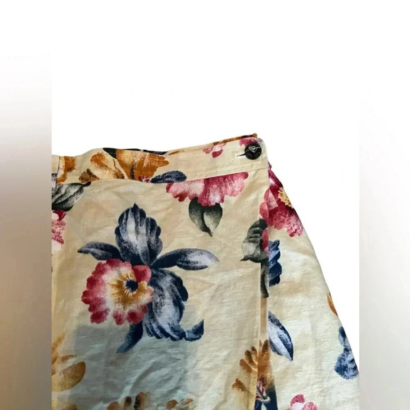 Vintage Eagle River Traders Linen Tropical Floral Wrap Skirt 10 Boho Fairycore - Picture 2 of 5